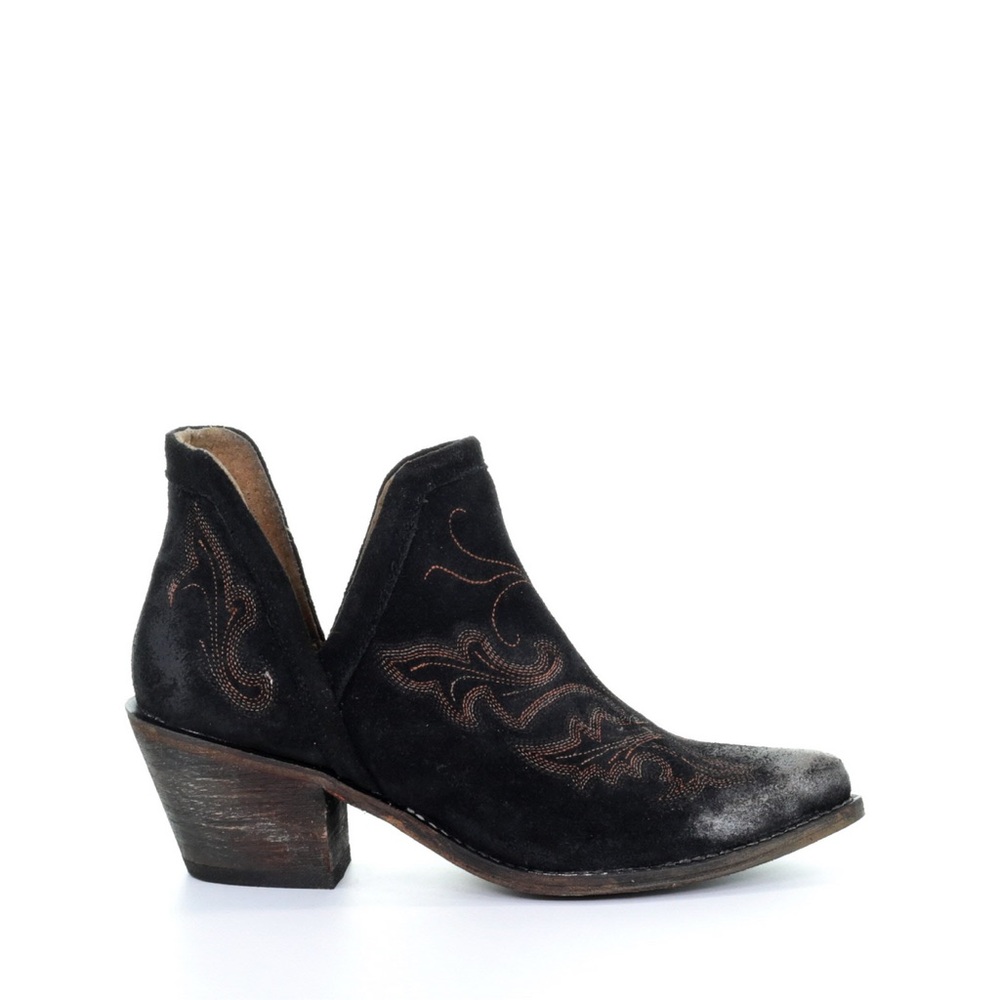 Circle G by Corral Shortie Burnished Leather Embroidered Ankle Bootie Sz 5.5 - Picture 9 of 12